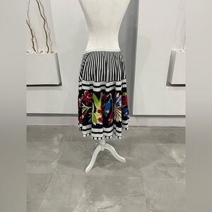 Floral Striped Women's Skirt